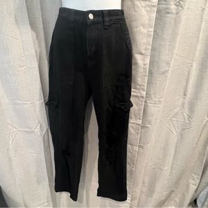 EUC Pac-Sun Black Distressed Cargo Jeans
